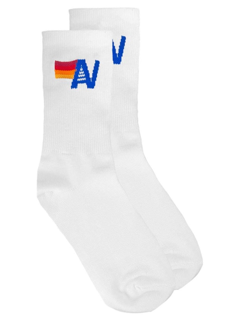 AVIATOR NATION Bamboo Crew Logo Socks White Size S/M